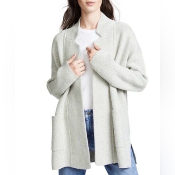 Madewell Sweaters - Madewell Womens XS Spencer Merino Wool Sweater Coat Open Front Cardigan Gray